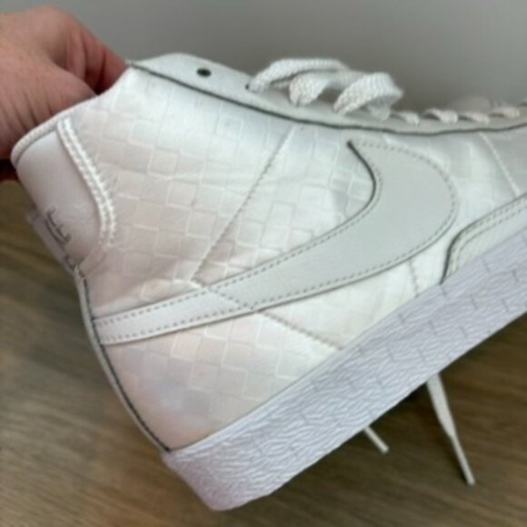 Vintage 2008 Nike Blazer Mid '09 Premium White Snakeskin Checker Size 9 EU 40.5 - Picture 5 of 9